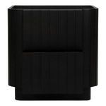 Front view of nightstand showing middle drawer slightly open