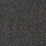 Extreme close-up of dark gray fabric with visible knobbed texture and threads in black and gray