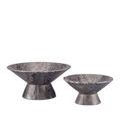 Comparison of large and small Lubo Breccia footed bowls side by side