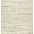 Tallwood Handmade solid area rug in cream with subtle light blue heathered stripes and soft natural wool texture