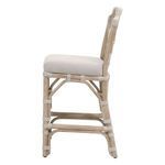 Side profile of Bayview Counter Stool highlighting cushion thickness and rope binding on chair frame