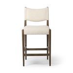 Jayla Counter Stool with toasted solid oak frame and beige high-performance fabric cushions