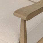 Close-up of oak armrest corner with smooth rounded edge on Godfrey Chair