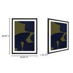 Sola framed print with dimensions shown as 28 inches high, 20 inches wide, and 1.18 inches deep from front and side views
