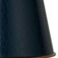 Close-up on lower part of navy shade highlighting crackle texture and aged gold rim