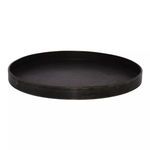 Side angle view showing the tray's shallow depth and thin brass rim