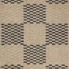 Hand-tufted beige and midnight wool rug with alternating high-low pile checkered linear pattern