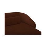 Close-up of tufted cushioned chaise and lumbar pillow showing fabric texture