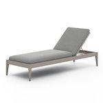 Reclined chaise outdoor seating with backrest raised, angled showing side profile and clean finish
