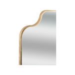 Close-up side view showing curved top corner and detailed gold frame texture