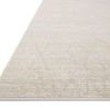 Side angle view of Kamala rug showing low pile and clean edge finish