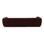 Back view of Zandro sectional showing continuous vertical tufting across entire rear surface