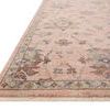 Close-up angled view of Giada Blush Multi Rug showing texture and soft fringe edges