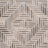 Transitional geometric pattern rug in warm grays, taupes, and blacks with a subtle sheen in wool and viscose pile
