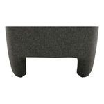 Close-up rear base detail of Barrow chair showing wide open space and fabric coverage