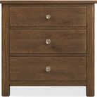 Front view of nightstand showing full drawer fronts and legs