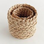 Product Image 4 for Abaca French Braid Storage Baskets Round, Set Of 2 from Napa Home And Garden