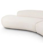 Close-up on front left side of Belen Double Chaise showing smooth upholstery and cushion seam detail