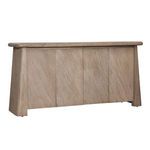 Marci Sideboard in natural sandblasted acacia wood with clean lines and four panel front doors
