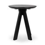 Rodrigo Round Mango Wood Table in black with wide round top and three angled legs