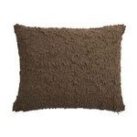 Murphy Pillow in brown bouclé with rectangular shape, wider than primary square pillow