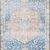Vertical runner variant of Layla rug showing repeated blue and tangerine pattern