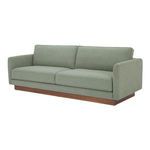 Three-quarter angle view of Vernon sofa showing armrest and cushion depth