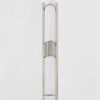 Tottenville sconce with white glass shades and brushed metal mounting on a plain wall background