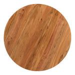Direct overhead view emphasizing the circular tabletop and detailed wood grain texture