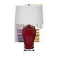 Side view of Imperial Red Table Lamp highlighting curved silhouette of ceramic base