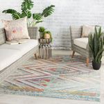 Product Image 9 for Nikki Chu By  Decca Indoor / Outdoor Tribal Light Gray / Multicolor Area Rug from Jaipur 