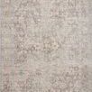 Sonnet 7'10" Silver / Natural Traditional Rug in rectangular shape with intricate vintage floral pattern in soft silver an...