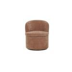 Front view of Dane swivel dining chair showing plush seat cushion and rounded back