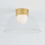 Lakeside Flush Mount installed on ceiling with light turned on illuminating opal inner diffuser