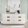 Splendor Dresser in styled living room with artwork, books, and decor on top