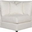 Lucca Modular Sectional corner piece in Kipri Snow fabric with boxy arms and three back cushions