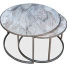 Set Of 2 Round Nesting Tables Marble Top image 2