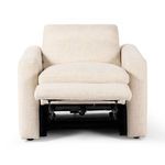 Front view with footrest fully extended revealing inner reclining mechanism