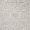 Silver and ivory 4x6 traditional rug with vintage Turkish Oushak-inspired faded geometric motifs