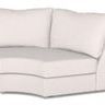 Lucy Modular Sectional Curved Quarter Turn in soft Trackstar Nickel fabric with elegant curved design and plush cushions
