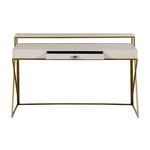 Ember Desk front view with drawer partially open revealing dark interior