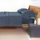 Product Image 1 for King Navy Linen Sheet Set from Pom Pom at Home
