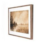 Front view of painting with bright lighting emphasizing sepia tones