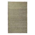 5'x8' handwoven green jute area rug with alternating tile-like stripes and textured weave