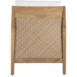 Rear view of Savannah Natural Teak Lounge featuring detailed herringbone wood weave back panel