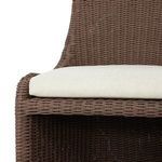 Front-close up detailing the cushion thickness and woven front seat edge