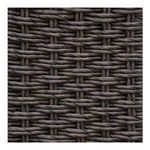 Detailed close-up of dark brown PE synthetic wicker weave texture