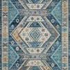 Traditional Zion Ocean Gold Rug with southwest-inspired geometric patterns in blue, beige, and gold tones