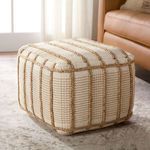 Product Image 6 for Remsen Handmade Striped Tan / Cream Cylinder Pouf 18" x 18" x 14" from Jaipur 