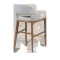 Rear three-quarter view showing open-back design of upholstered backrest
